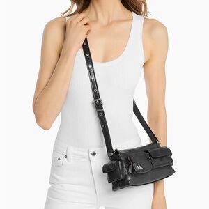 Michael Kors Dakota Black Leather Crossbody Bag NWT